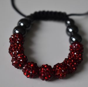 Adjustable Red Crystals and Metal Bracelet